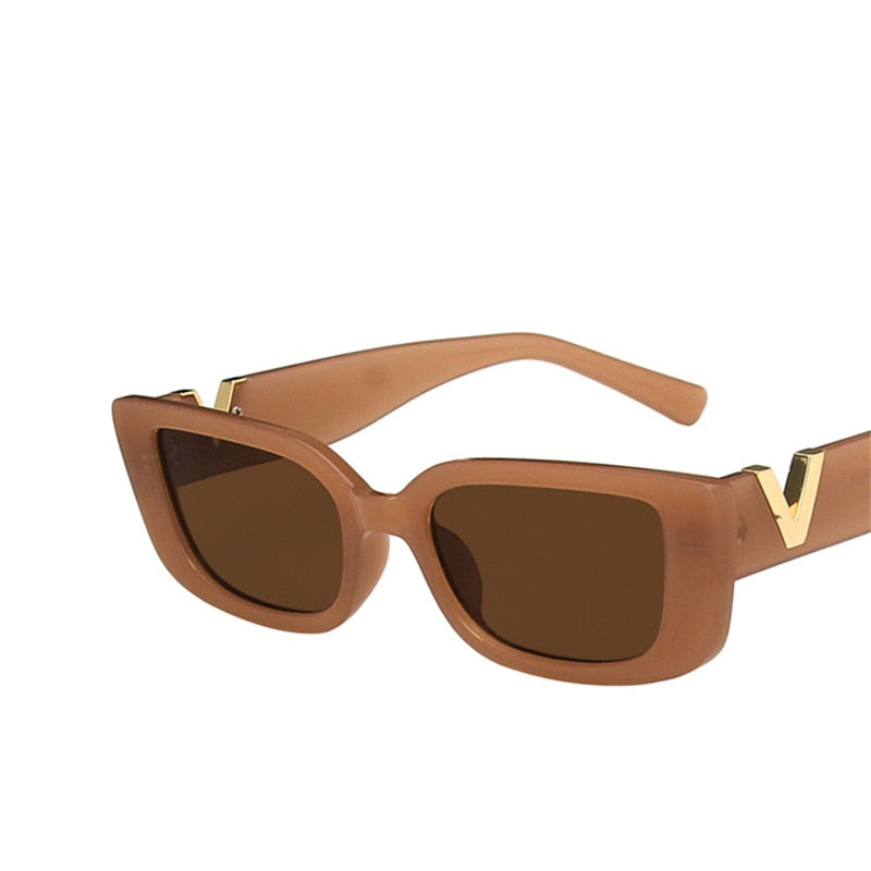 Retro Rectangle Sunglasses Women Brand Designer Vintage Small Frame