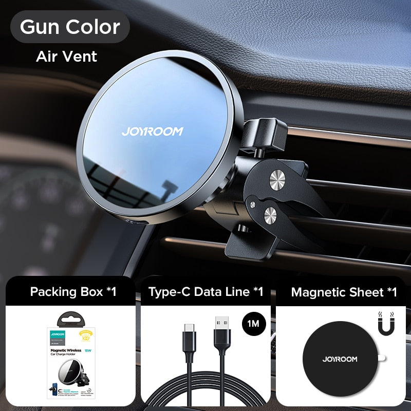 Joyroom 15W Qi Magnetic Car Phone Holder Wireless Charger For iPhone 14 13 12