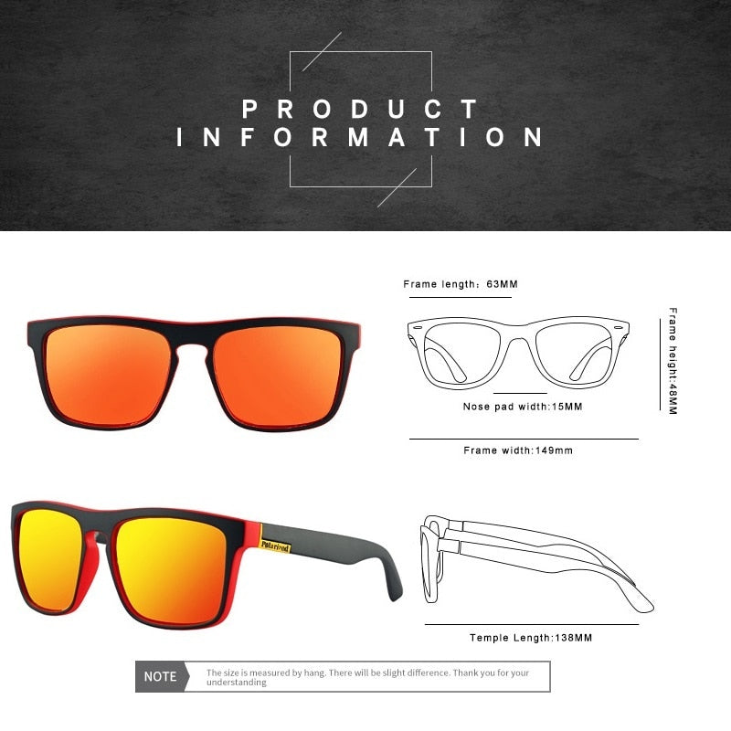 Fashion Square Vintage Polarized Sunglasses Men Women UV400 Eyewear