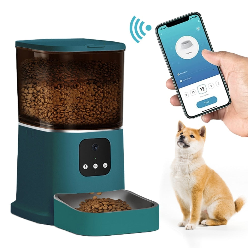 New Video Camera 6L Feeder Timing Smart Automatic For Cat Dogs WiFi Intelligent Dry Food Dispenser Voice Recorde Bowl