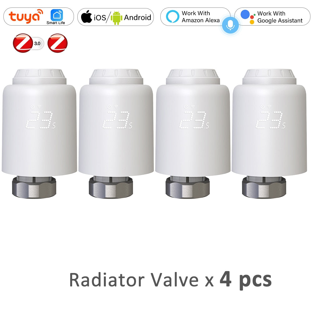 ZigBee 3.0 Smart TRV Tuya Programmable Thermostatic Radiator Valve Wireless Controller Alexa