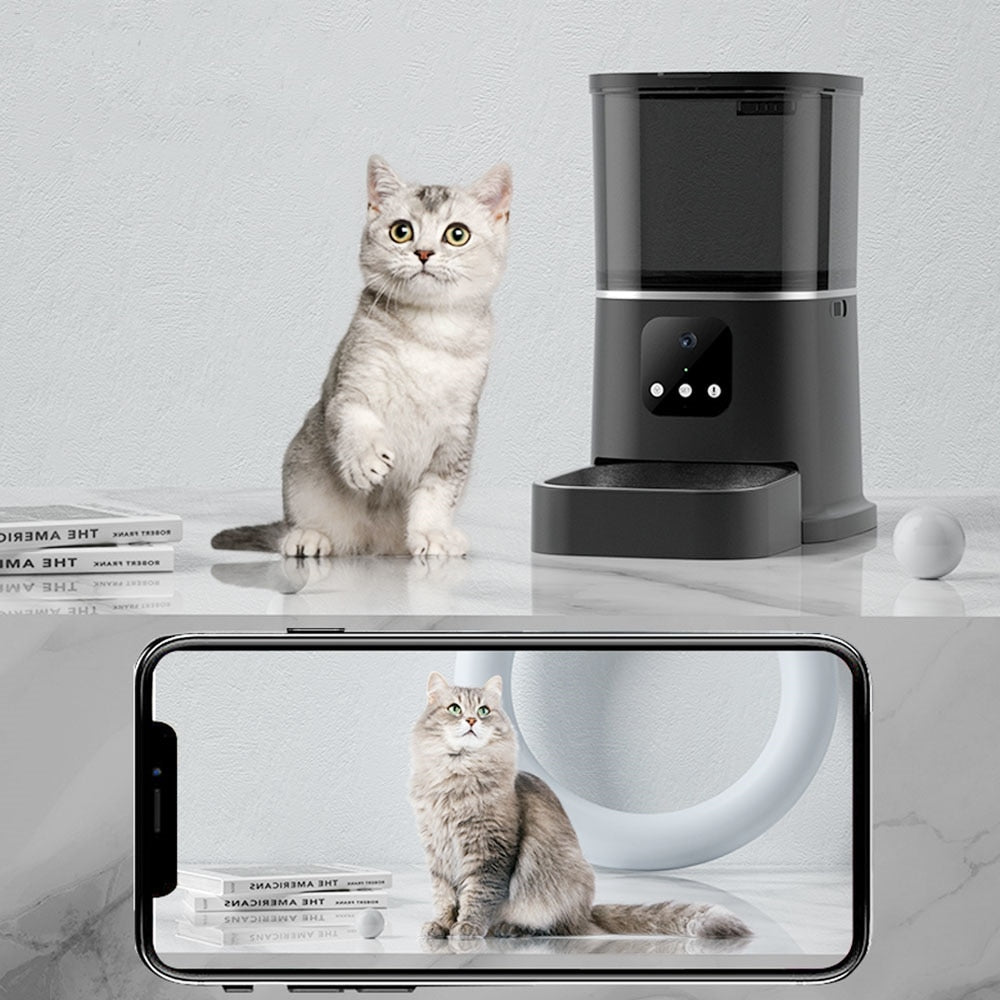 New Video Camera 6L Feeder Timing Smart Automatic For Cat Dogs WiFi Intelligent Dry Food Dispenser Voice Recorde Bowl