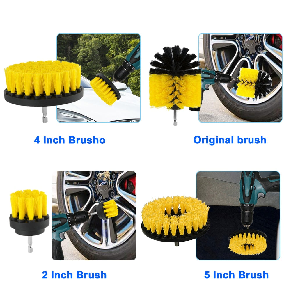 Electric Drill Brush Kit Cleaning  For Carpet Glass Car Tires Bathroom Toilet