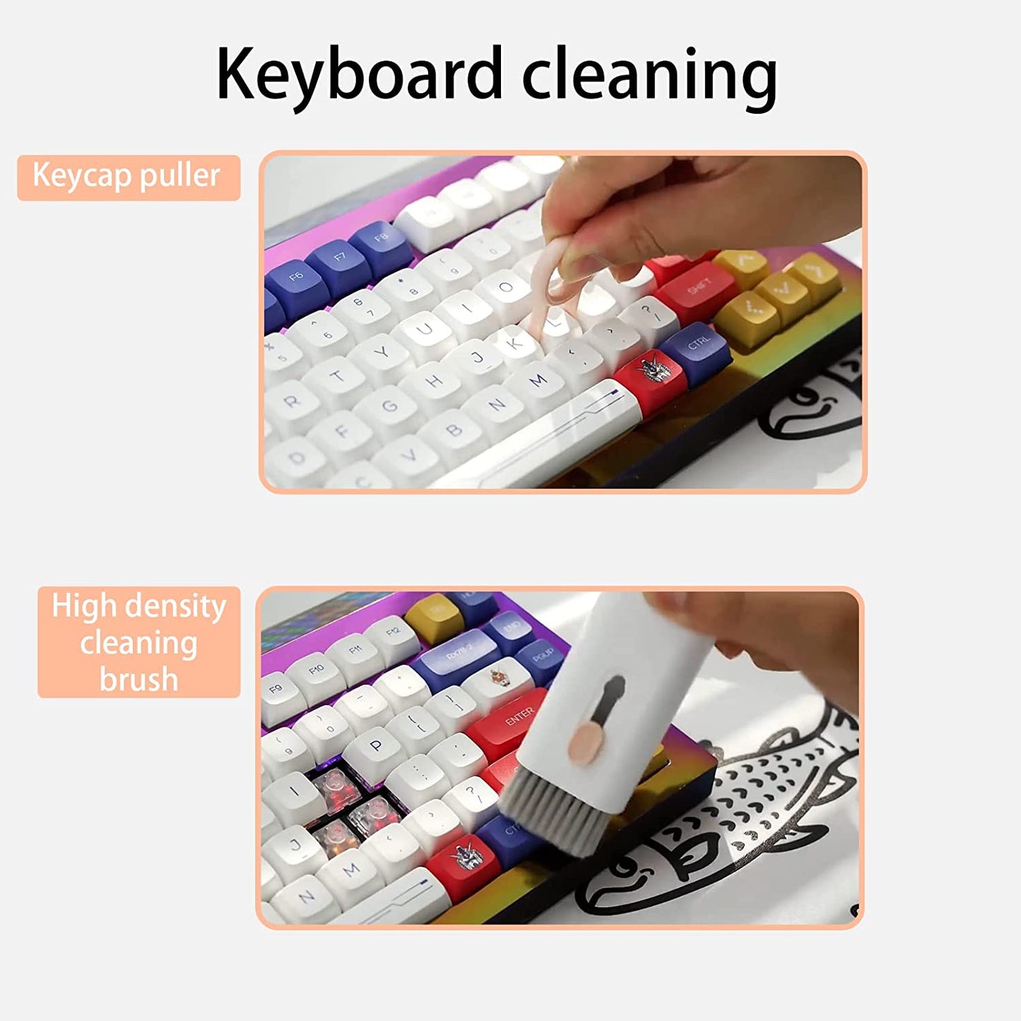 7 in 1 Multifunctional Computer Keyboard Cleaning Brush Earbuds Tools Kit