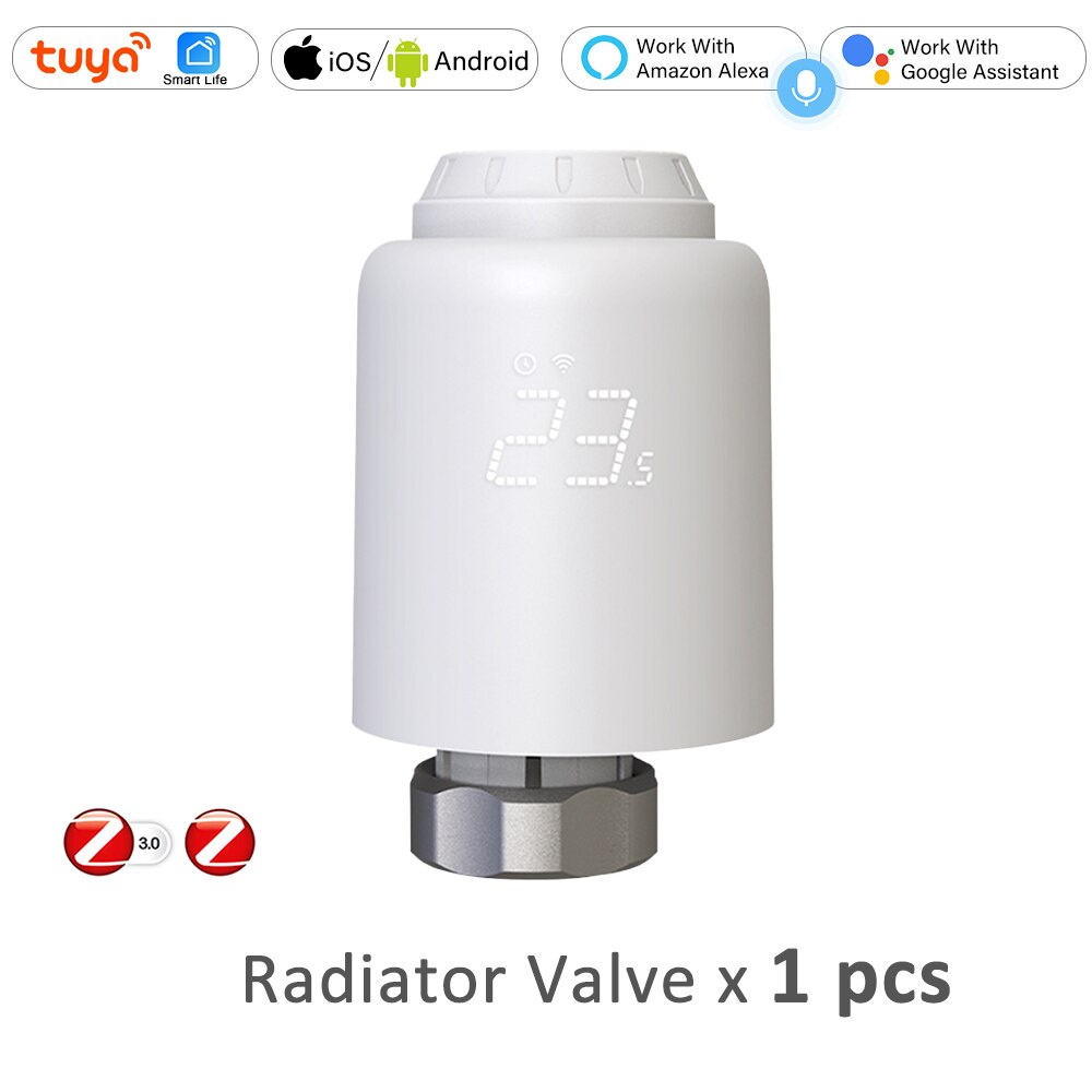 ZigBee 3.0 Smart TRV Tuya Programmable Thermostatic Radiator Valve Wireless Controller Alexa